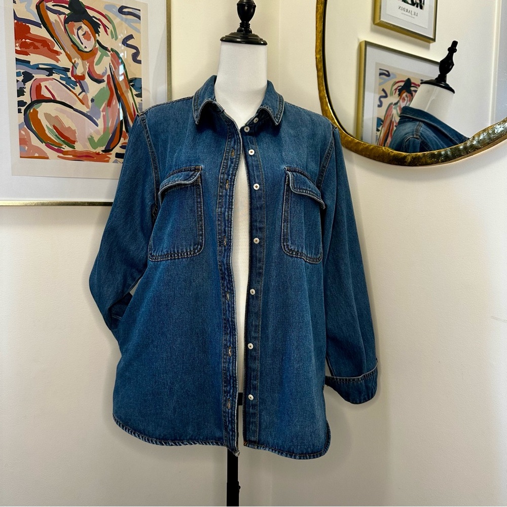 Treasure & Bond Blue Jean Shirt/Jacket Classic Denim - Size M - Great for Spring